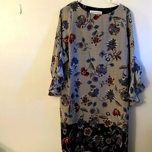 Emma & Michele long sleeves midi dress size medium cottage core black blue red
